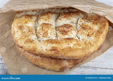 Ramadan Pita Turkish Ramazan Pidesi Traditional Turkish Bread For