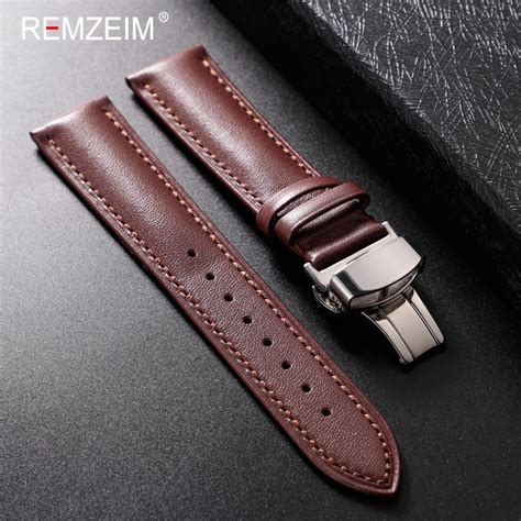 REMZEIM Genuine Leather Watchband Calfskin Men Women Replace Watch Band