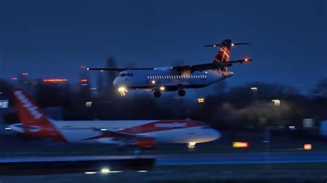 4K TURBOPROP ATR72 NIGHT ARRIVAL YouTube