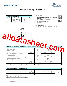 ZXMP2120FFTA Datasheet PDF VBsemi Electronics Co Ltd