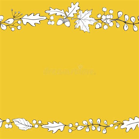 Autumn Leaves Background Leaves Top Bottom Stock Illustrations 139