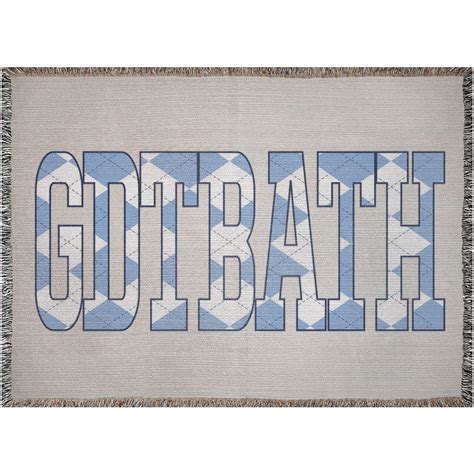 Good Day To Be A Tar Heel Argyle Woven Blanket Shrunken Head