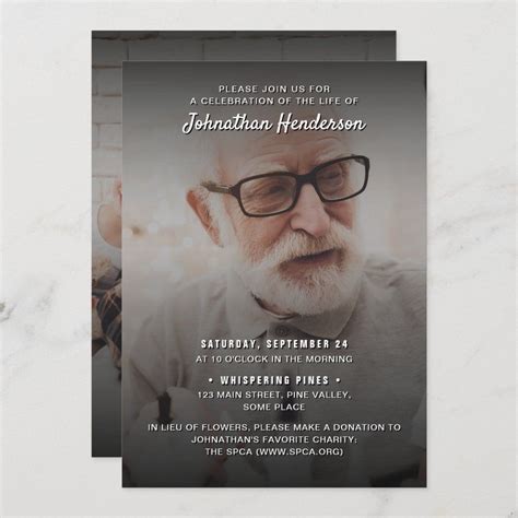 2 Photo Celebration Of Lifefuneralmemorial Invitation Zazzle Celebration Of Life Funeral