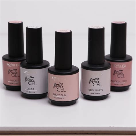 Komilfo Bottle Gel Nude Glitter з пензликом 15 мл