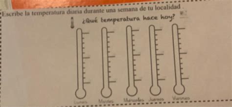 Escribe La Temperatura Diaria Durante Una Semana De Tu Localidad Qu