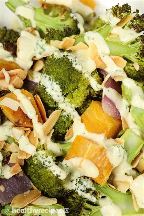 Roasted Broccoli Salad Recipe Smokey Veggies Tossed In A Creamy Dressing