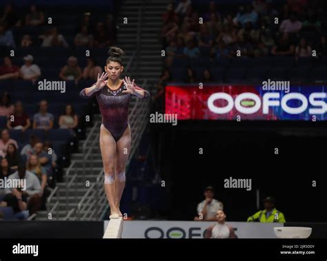 August 19, 2022: Kayla DiCello of Hill's Gym competes on the balance ...