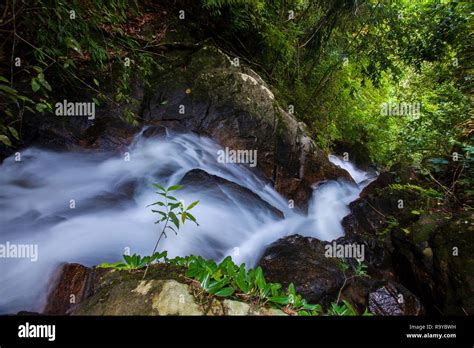 Tropical Waterfall In The Forest Ton Chong Fa In Khao Lak Phangnga