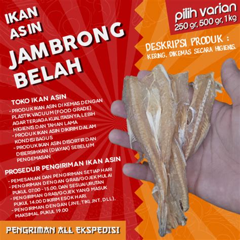 Jual Ikan Asin Jambrong Belah Sitting Tipis Kering Belah Super Kg