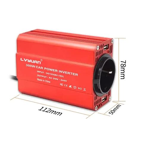 Инвертор универсальный LVYUAN 300W 12 в на 220 для ноутбука, ТВ, wifi ...
