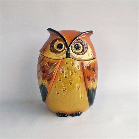 Mid Century Metlox Poppytrail Pottery Owl Cookie Jar Etsy Owl