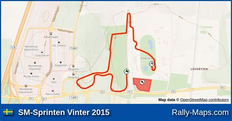 Streckenverlauf SM Sprinten Vinter 2015 RallyeKarte De