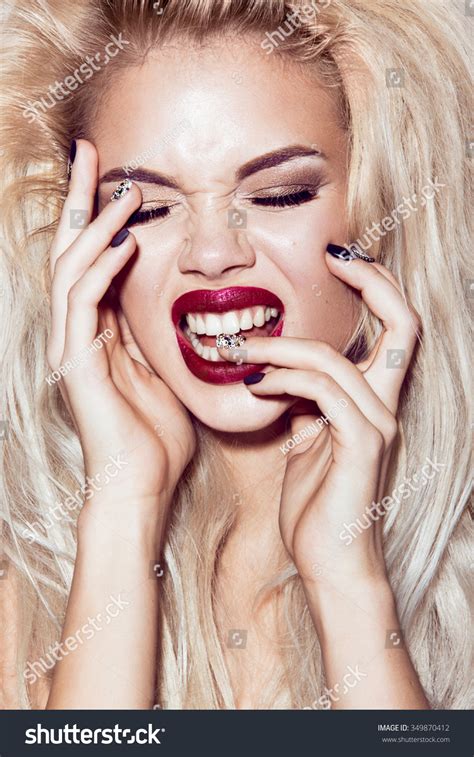 Beautiful Sexy Blonde Girl Sensual Lips Stock Photo Shutterstock