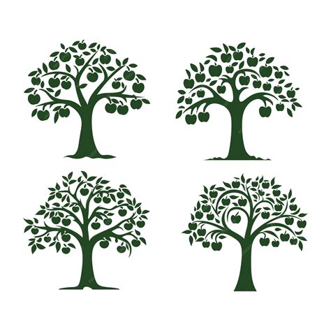 Premium Vector Fruitful Landscape Apple Tree Vectors