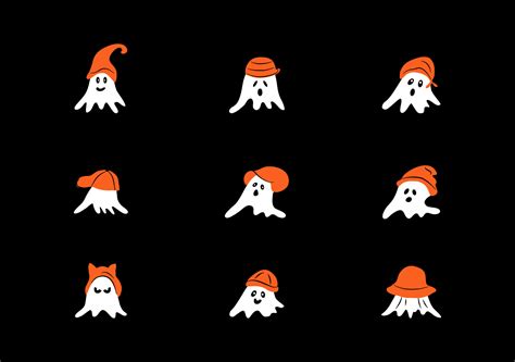 Halloween ghost cartoon vector isolated on dark background 11192760 ...