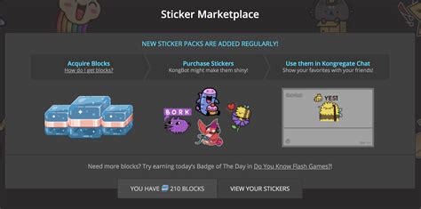 Stickers & Blocks are Now Available on Kongregate.com!