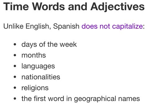 Are The Days Of The Week Capitalized In Spanish