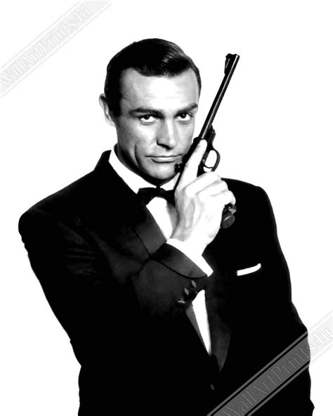 Sean Connery Poster James Bond With Gun Poster Vintage Photo Etsy De