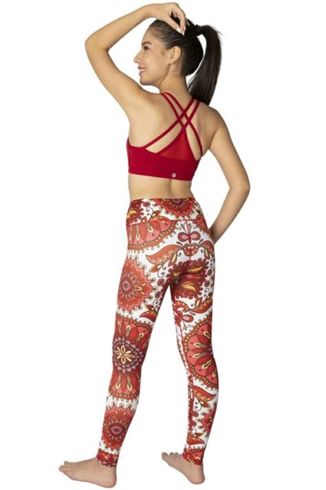 Criss Cross Mesh Sports Bra In Color Red By Chandra Yoga Active