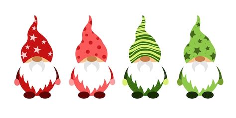 Premium Vector | Christmas nordic gnomes collection