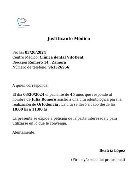 Justificante Dentistaen Pdf Y Gratis Cr Alo En Minuto