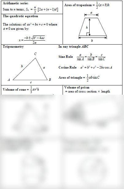 Solution Igcse Formula Sheet Studypool