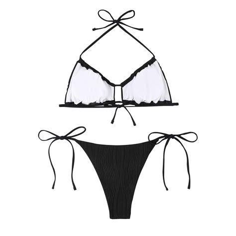 Lgldxts Bikini Swimsuit For Women 2 Piece Cute Trendy Sporty Triangle Halter Bathing Suit Summer