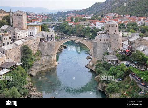 Historic Town Centre Stari Most Old Bridge Mostar Herzegovina