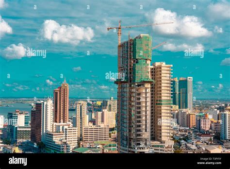 aerial view of the dar es salaam skyline Stock Photo - Alamy