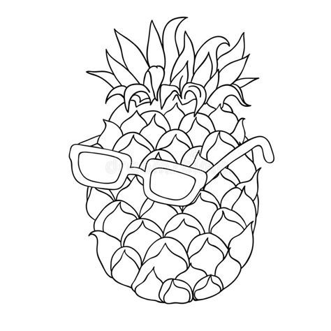 Coloring Pages Hipster Pineapple Coloring Page Doodle Illustration