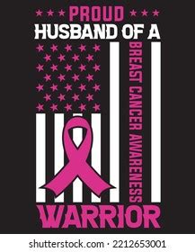 Proud Husband Breast Cancer Awareness Warrior Stock Vector Royalty