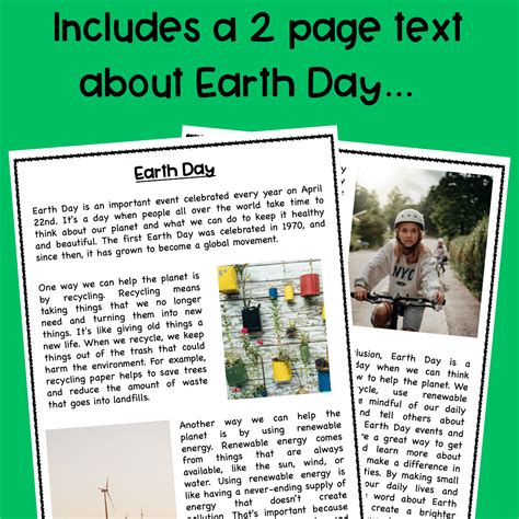 Mash Earth Day Earth Day Reading Comprehension With Questions And