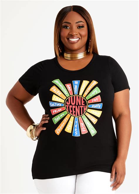 Plus Size Junteenth Tee Shirt Plus Size Black Graphic Tee