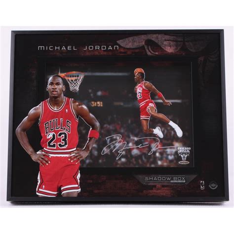 Michael Jordan Signed Bulls 88 Slam Dunk 16x21x3 Custom Framed