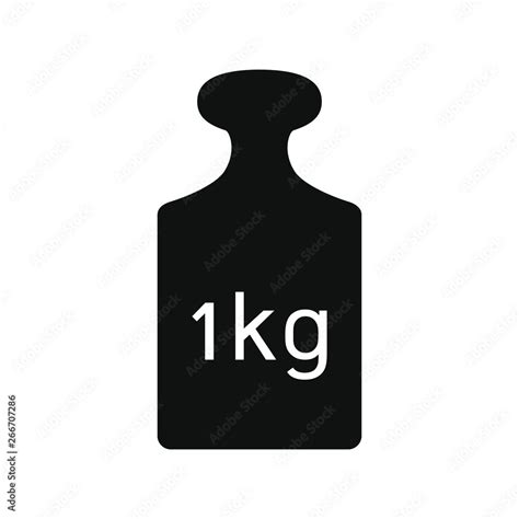 One Kilogram Weight Icon Weight 1 Kg Black Metal Cargo Sign Isolated