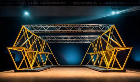 Premium AI Image | photograph of an iron structure with lights