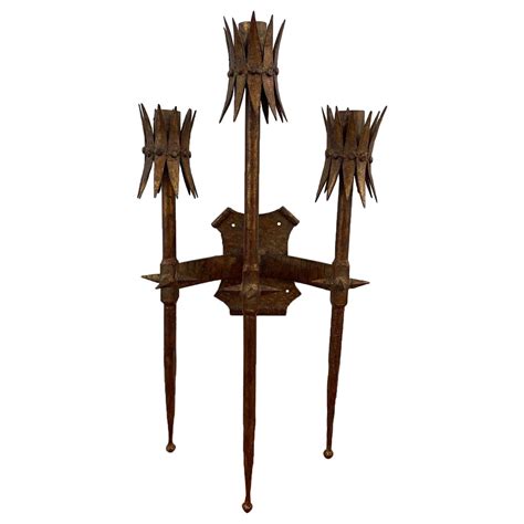 Vintage Brutalist Style Gilt Wall Sconce Candle Holder For Sale At Stdibs