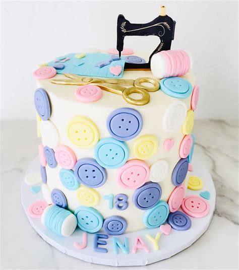 Sewing Themed Birthday Cake Cocostreatla