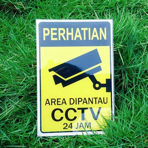 Jual Stiker Dan Akrilik Perhatian Area Dipantau Cctv Jam Shopee