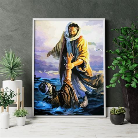 Peace Be Still, Jesus Wall Art, Jesus Christ Portrait Holy Painting, Poster God Peace, Print ...