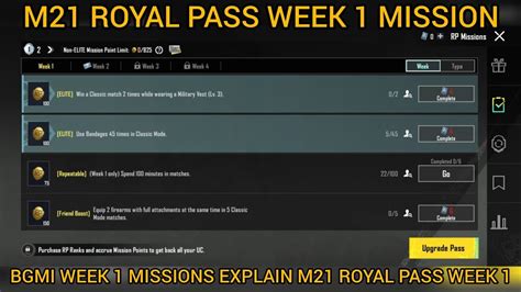 M Week Mission Bgmi Week Missions Explain M Royal Pass Week