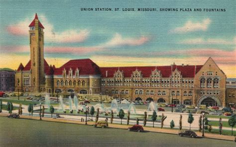 Vintage Postcard 1930 S Union Station St Louis Missouri Plaza And