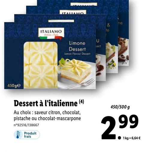 Promo Italiamo Dessert à L italienne chez Lidl