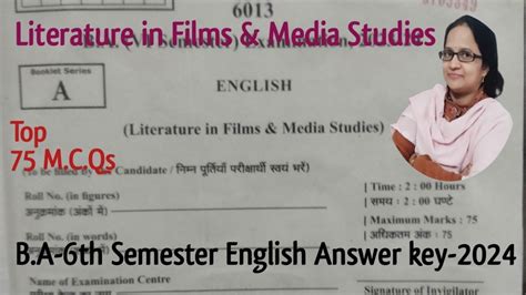 Solution Answer Key Of B A 6th Semester English Question Paper 2