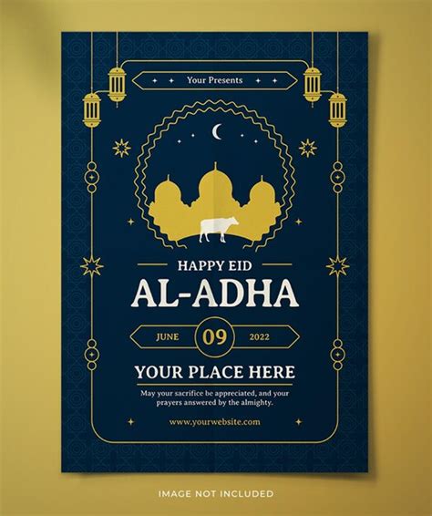 Folleto Del Cartel De Eid Al Adha Vector Premium