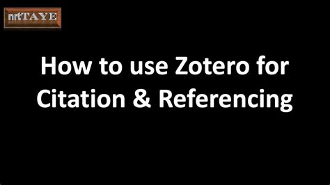 How To Use Zotero Software For Citation And Referencing Youtube