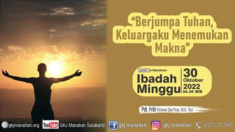 Ibadah Minggu GKJ Manahan Surakarta 30 Oktober 2022 Bahasa