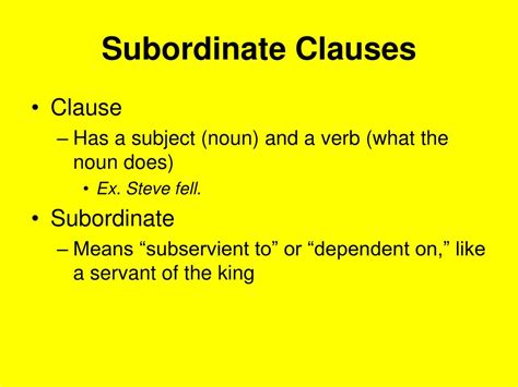 Ppt Subordinate Clauses Powerpoint Presentation Free Download Id2402780