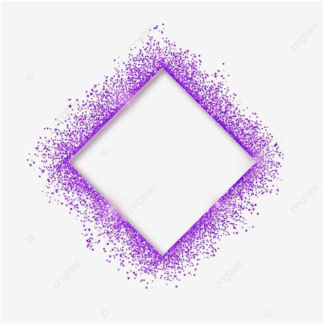 Purple Glitter Border PNG Image, Purple Grainy Glitter Square Abstract ...