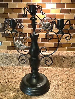 Pier 1 Imports 13 Spider Web Candelabra Candle Holder Black Silver